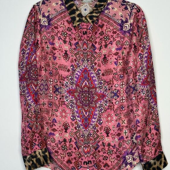 Camilla Slim Fit Long Sleeve ShirtLotus Lovers Size L #0005 - Picture 2 of 11
